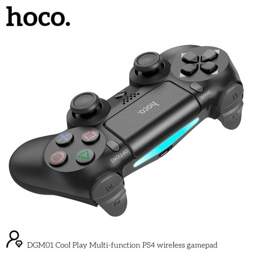 Ігровий контролер HOCO Cool Play Multi-function PS4 бездротовий gamepad DGM01 |6 axis Gyroscope| black