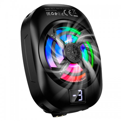 Кулер для телефону HOCO Blue diamond mobile phone cooler GM76 |LED, 3 Speed| black