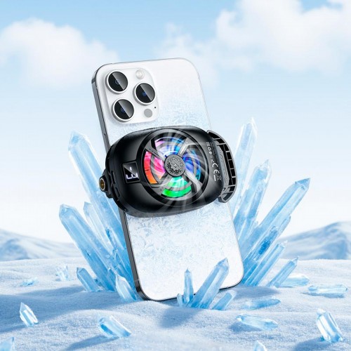 Кулер для телефону HOCO Blue diamond mobile phone cooler GM76 |LED, 3 Speed| black