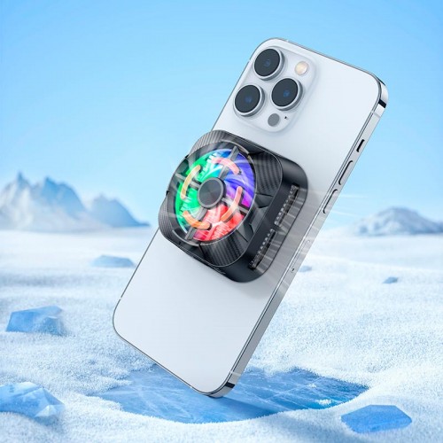 Кулер для телефону BOROFONE Travel magnetic phone radiator BG15 |LED| black