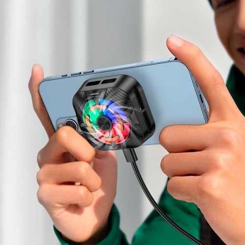Кулер для телефону BOROFONE Travel magnetic phone radiator BG15 |LED| black