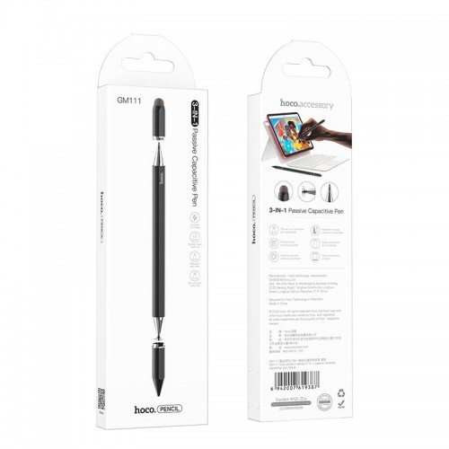 Стилус HOCO Cool dynamic series 3-in-1 passive universal capacitive pen GM111 white