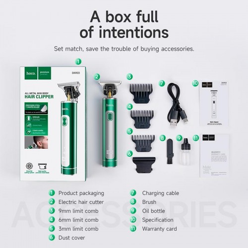 Машинка для стрижки волос HOCO Breeze electric hair cutter DAR03 |90min|