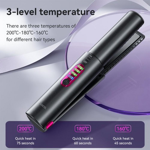 Портативна плойка для укладання волосся HOCO Protect portable hair straightener DAR33 black