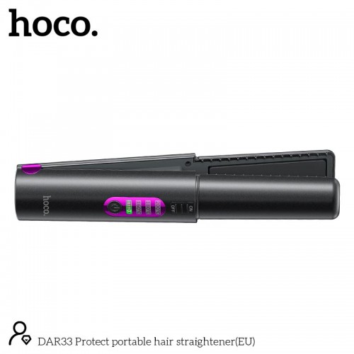 Портативна плойка для укладання волосся HOCO Protect portable hair straightener DAR33 black