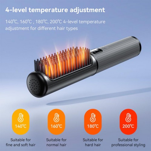 Електрична гребінець-випрямляч для волосся HOCO Lucky portable straight-curling dual-purpose hair styler DAR34 grey