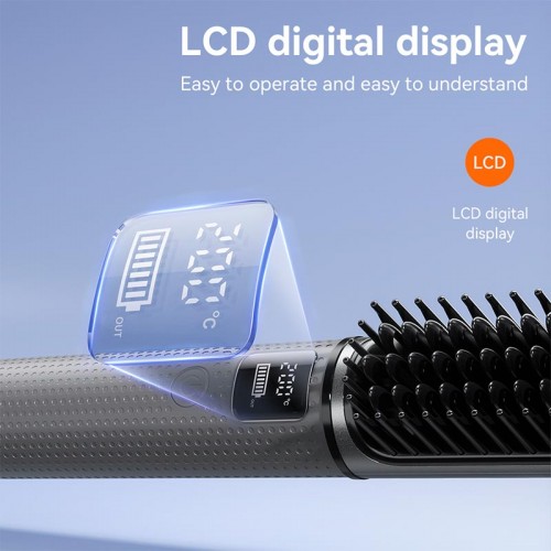 Електрична гребінець-випрямляч для волосся HOCO Lucky portable straight-curling dual-purpose hair styler DAR34 grey