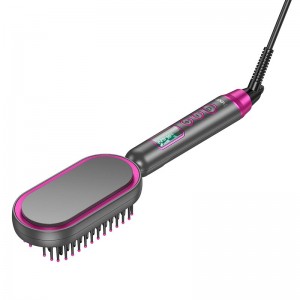Електрична гребінець-випрямляч для волосся HOCO Electric straightening Hair comb with digital display HP44 grey