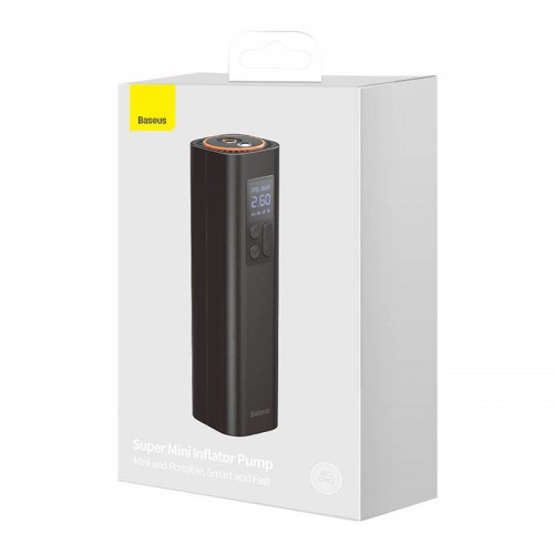 Портативний Компресор для автомобіля BASEUS Super Mini Inflator Pump |30L/Min, 12V, 150psi, 3m cable| (CRCQ000001) black