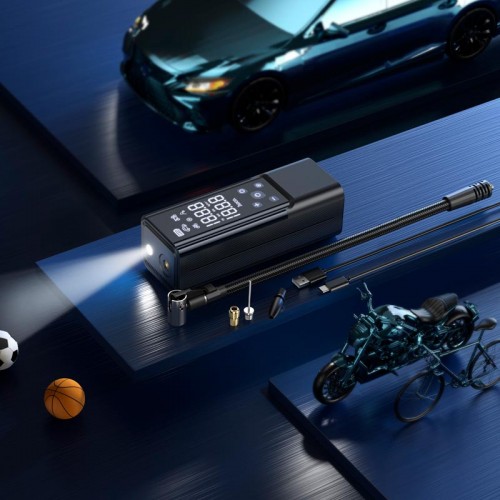 Портативний компресор Hoco Maddy portable smart air pump ZP7 (5000mAh) |10.3 bar| black