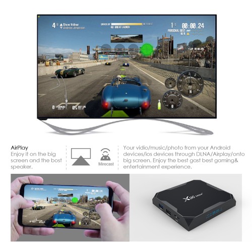 Android TV приставка Amlogic TV BOX X96 MAX+ |S905X3, 2GB RAM, 16GB ROM| black