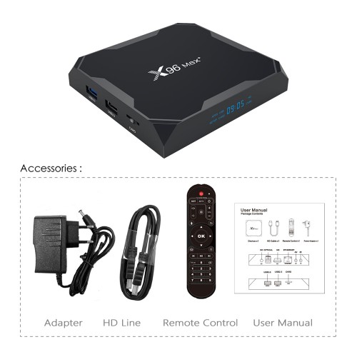 Android TV приставка Amlogic TV BOX X96 MAX+ |S905X3, 4GB RAM, 32GB ROM| black