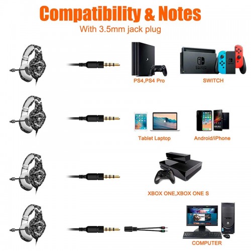 Навушники ONIKUMA Gaming with LED K1 Pro Camouflage-Grey