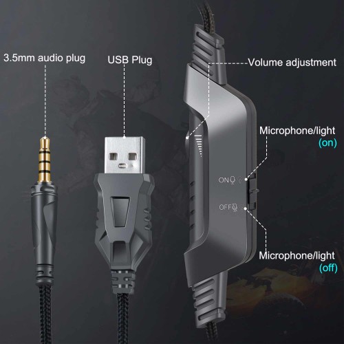 Навушники ONIKUMA Gaming with LED K6 black-blue