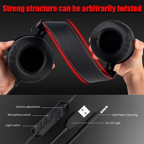 Навушники ONIKUMA Gaming with LED K3 black-red