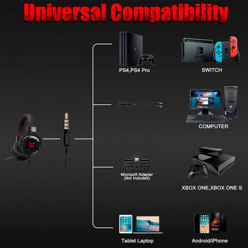 Навушники ONIKUMA Gaming with LED K3 black-red