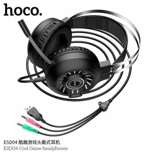 Навушники HOCO Cool Game LED ESD04 Hi-Res black