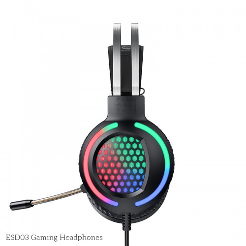 Навушники НОСО Gaming LED Headphones ESD03 black