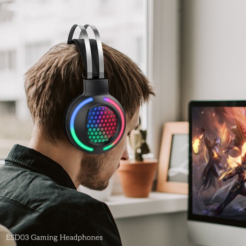 Навушники НОСО Gaming LED Headphones ESD03 black