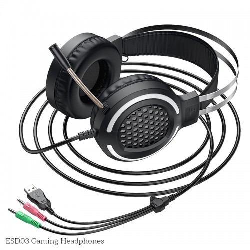 Навушники НОСО Gaming LED Headphones ESD03 black