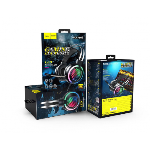 Навушники НОСО Gaming LED Headphones ESD03 black