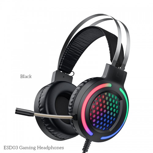Навушники НОСО Gaming LED Headphones ESD03 black