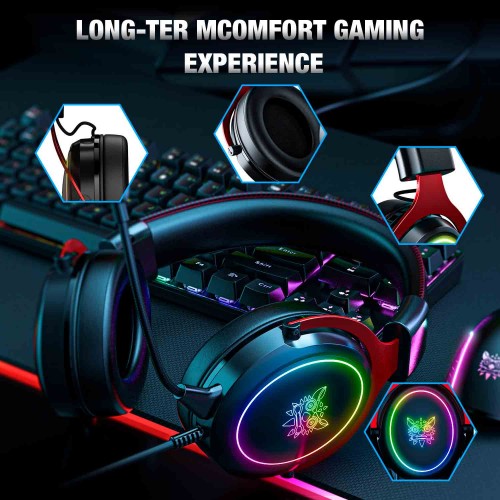 Навушники ONIKUMA Gaming with LED X10 black-silver