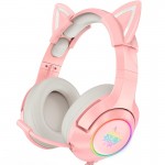 Навушники ONIKUMA Gaming CAT with LED K9 |3.5mm| pink