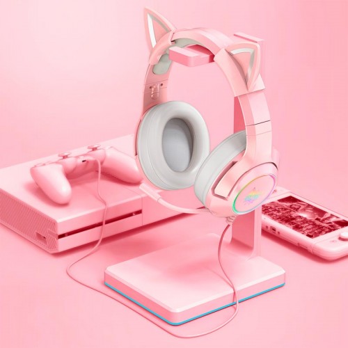 Навушники ONIKUMA Gaming CAT with LED K9 |3.5mm| pink