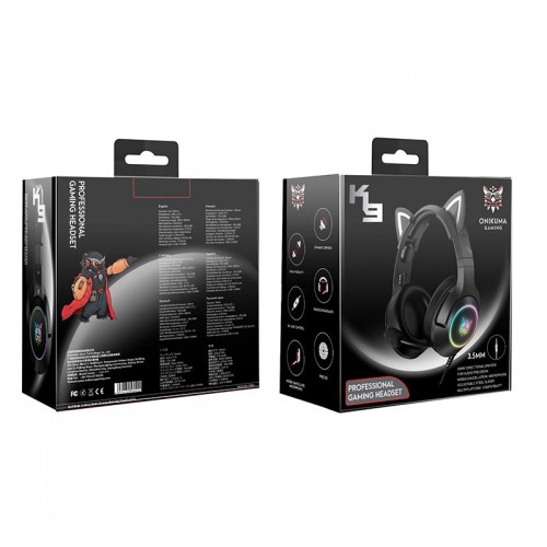Навушники ONIKUMA Gaming CAT with LED K9 |3.5mm| green