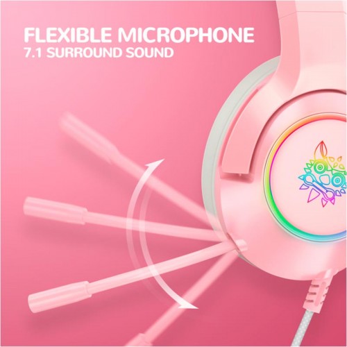 Навушники ONIKUMA Gaming CAT with LED K9 7.1 pink