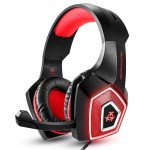 Навушники Hunterspider Gaming with LED V1 black-red