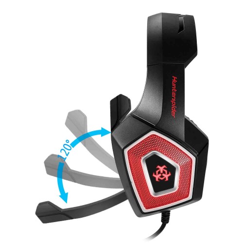 Навушники Hunterspider Gaming with LED V1 black-red