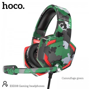 Навушники НОСО Gaming headphones Hi-Res ESD08 Camouflage-Green