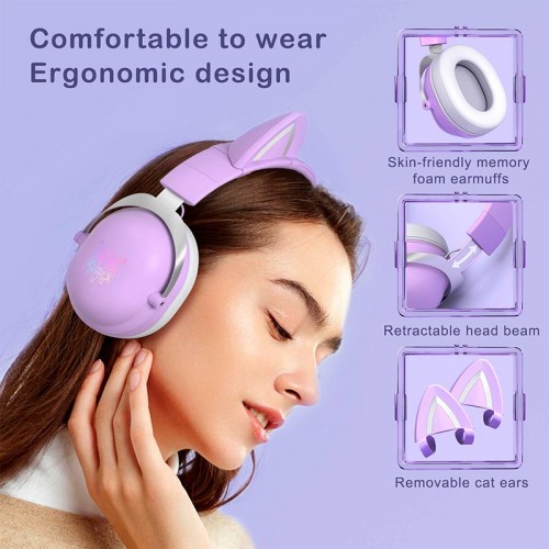 Навушники ONIKUMA Gaming CAT with LED X11 purple