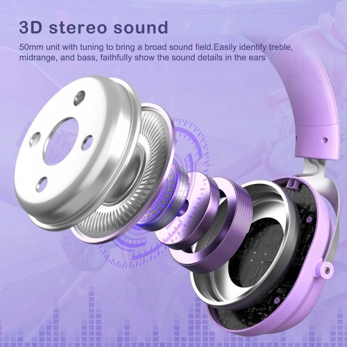 Навушники ONIKUMA Gaming CAT with LED X11 purple