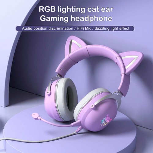 Навушники ONIKUMA Gaming CAT with LED X11 purple