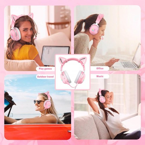 Навушники ONIKUMA Gaming CAT with LED X11 purple