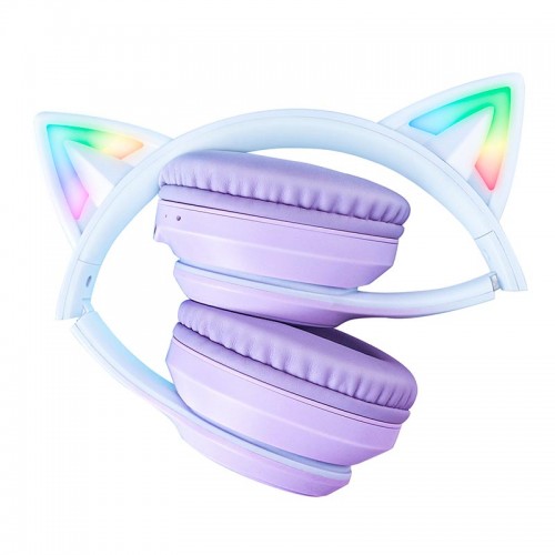 Навушники ONIKUMA Bluetooth Gaming CAT with LED B90 pink