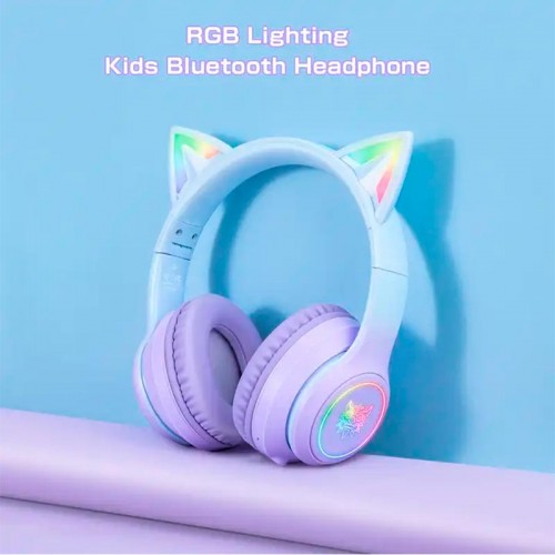 Навушники ONIKUMA Bluetooth Gaming CAT with LED B90 pink