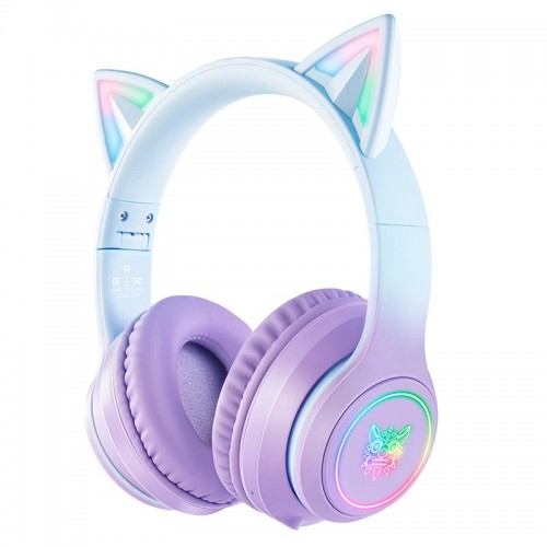 Навушники ONIKUMA Bluetooth Gaming CAT with LED B90 pink