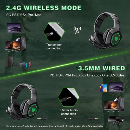 Наушники ONIKUMA Gaming with LED LED K10 2.4G/3.5mm