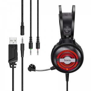 Навушники HOCO Streamer gaming headphones LED W101 black