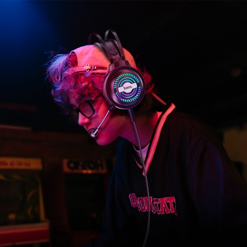 Навушники HOCO Streamer gaming headphones LED W101 black