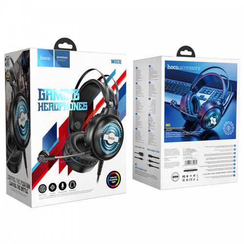 Навушники HOCO Streamer gaming headphones LED W101 black