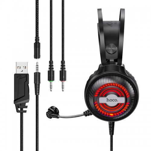 Навушники HOCO Streamer gaming headphones LED W101 black