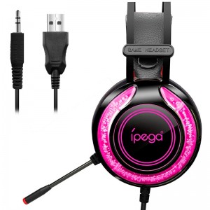 Навушники iPega Gaming with RGB LED PG-R015 Gaming headset |3.5mm, Noice Reduction| black-red
