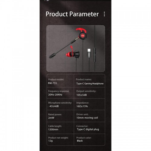 Наушники REMAX Type-C Gaming Headphone RM-755