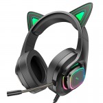 Навушники HOCO Cute cat luminous cat ear gaming headphones W107 elf