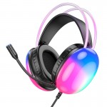 Наушники HOCO rich игровые наушники W109 RGB |AUX+USB, 2 м| черные